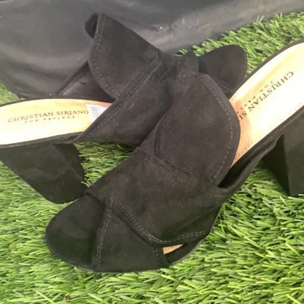 Christian Siriano Black Heeled Mules